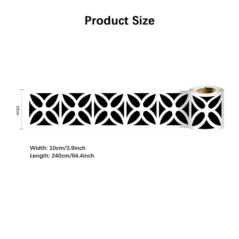 10X240cm Long Strip Wall Stickers Floor Kitchen Bathroom Living Room Skirting Line Wall Decor Waterproof Peel & Stick Wallpaper
