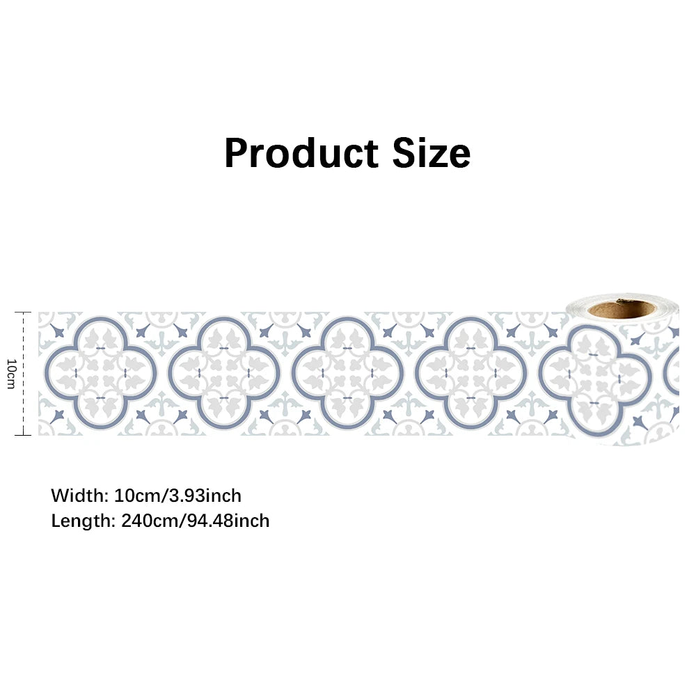 10X240cm Long Strip Wall Stickers Floor Kitchen Bathroom Living Room Skirting Line Wall Decor Waterproof Peel & Stick Wallpaper