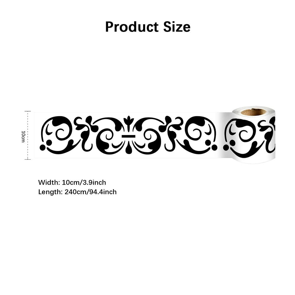 10X240cm Long Strip Wall Stickers Floor Kitchen Bathroom Living Room Skirting Line Wall Decor Waterproof Peel & Stick Wallpaper