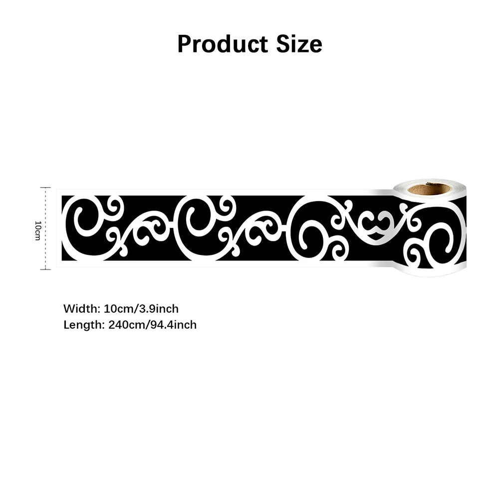 10X240cm Long Strip Wall Stickers Floor Kitchen Bathroom Living Room Skirting Line Wall Decor Waterproof Peel & Stick Wallpaper