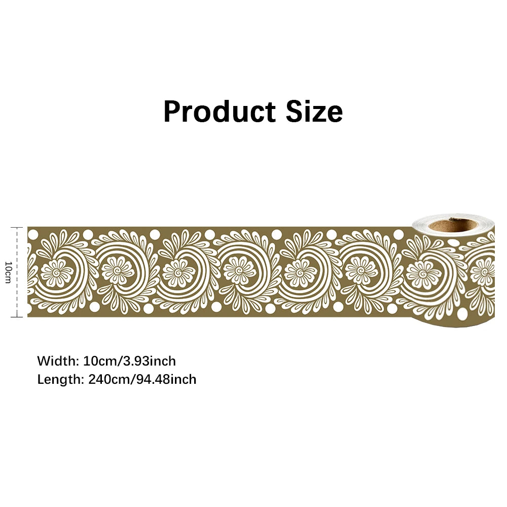 10X240cm Long Strip Wall Stickers Floor Kitchen Bathroom Living Room Skirting Line Wall Decor Waterproof Peel & Stick Wallpaper