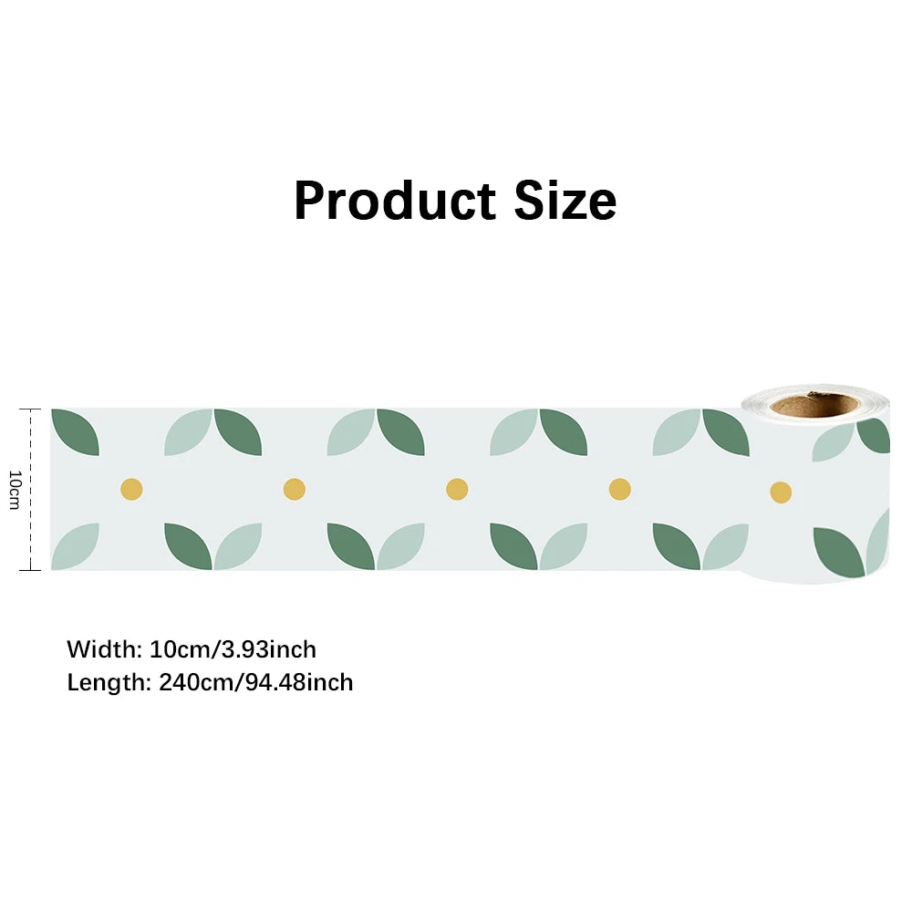 10X240cm Long Strip Wall Stickers Floor Kitchen Bathroom Living Room Skirting Line Wall Decor Waterproof Peel & Stick Wallpaper