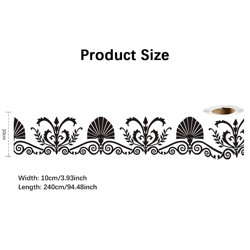 10X240cm Long Strip Wall Stickers Floor Kitchen Bathroom Living Room Skirting Line Wall Decor Waterproof Peel & Stick Wallpaper