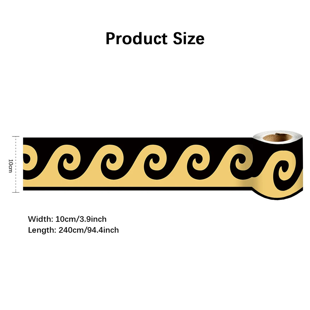10X240cm Long Strip Wall Stickers Floor Kitchen Bathroom Living Room Skirting Line Wall Decor Waterproof Peel & Stick Wallpaper