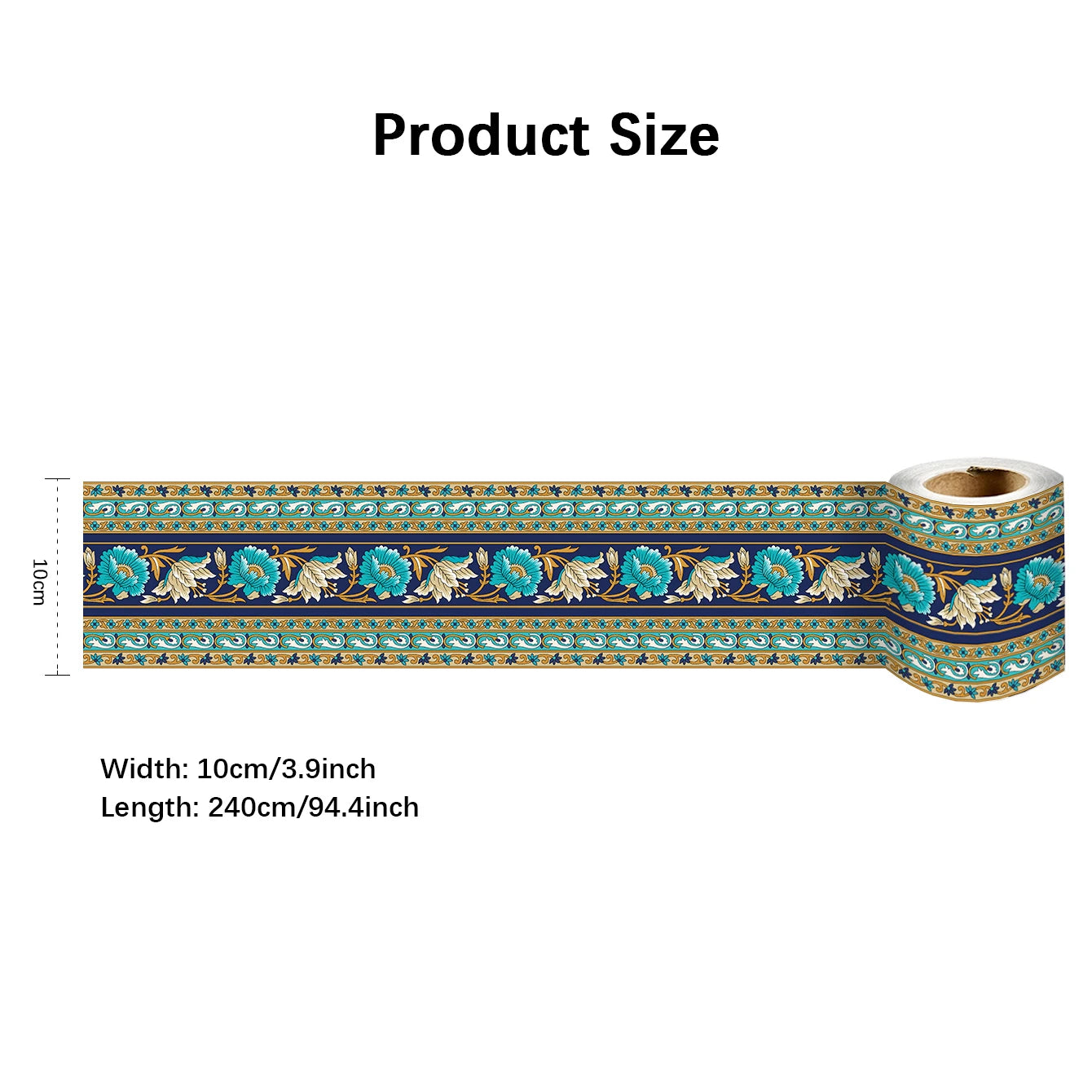 10X240cm Long Strip Wall Stickers Floor Kitchen Bathroom Living Room Skirting Line Wall Decor Waterproof Peel & Stick Wallpaper