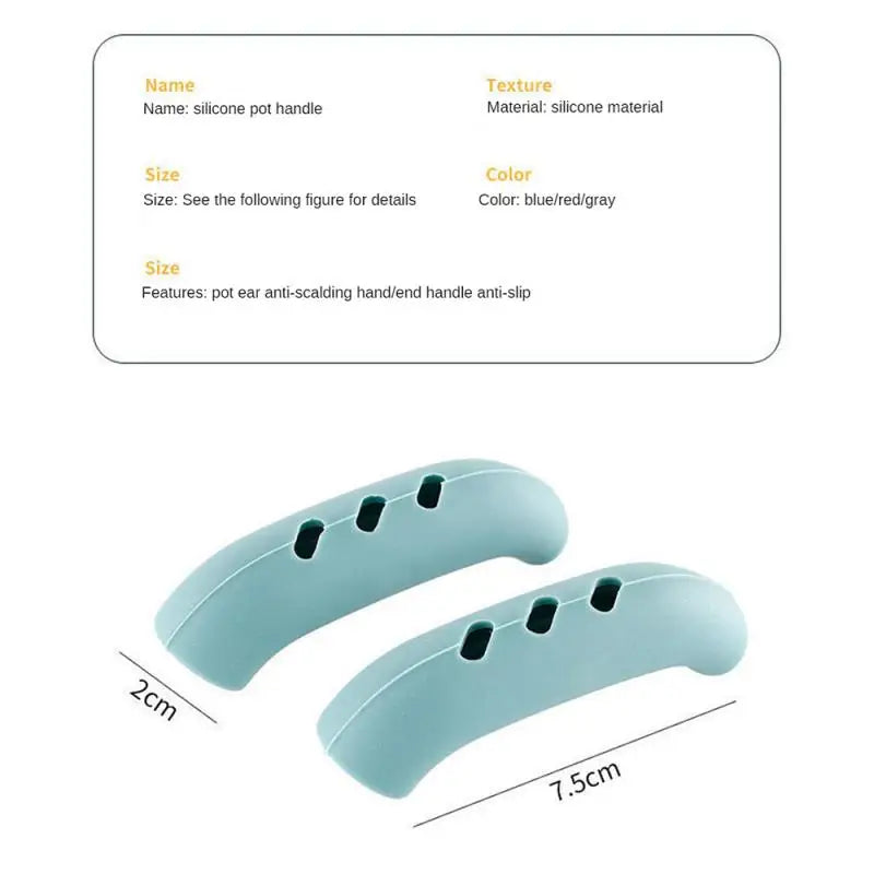 8/4/2pcs Silicone Pan Handle Cover Heat insulation Non-slip Assist handle Holder Hot pot anti-scalding handle pad Kitchen Gadget