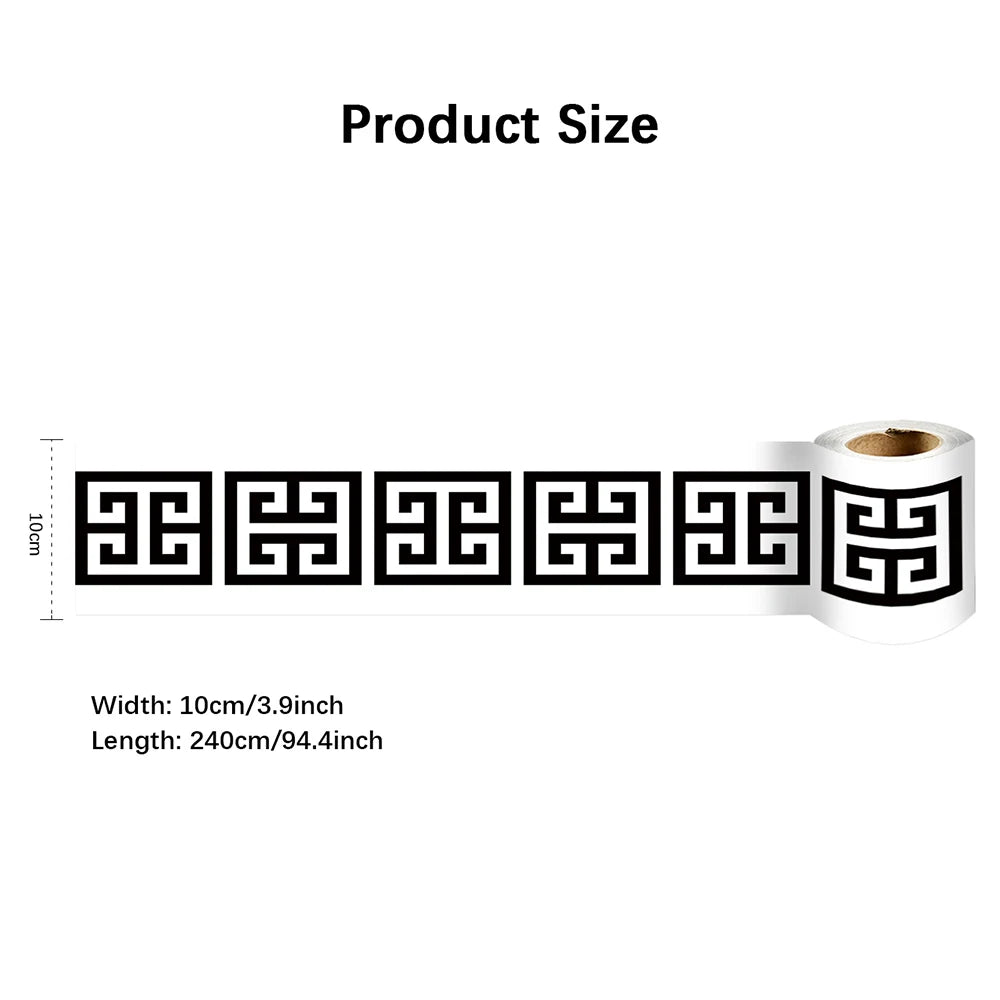 10X240cm Long Strip Wall Stickers Floor Kitchen Bathroom Living Room Skirting Line Wall Decor Waterproof Peel & Stick Wallpaper