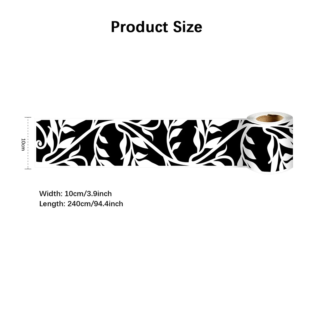 10X240cm Long Strip Wall Stickers Floor Kitchen Bathroom Living Room Skirting Line Wall Decor Waterproof Peel & Stick Wallpaper