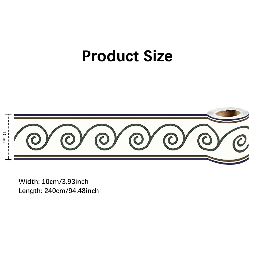 10X240cm Long Strip Wall Stickers Floor Kitchen Bathroom Living Room Skirting Line Wall Decor Waterproof Peel & Stick Wallpaper