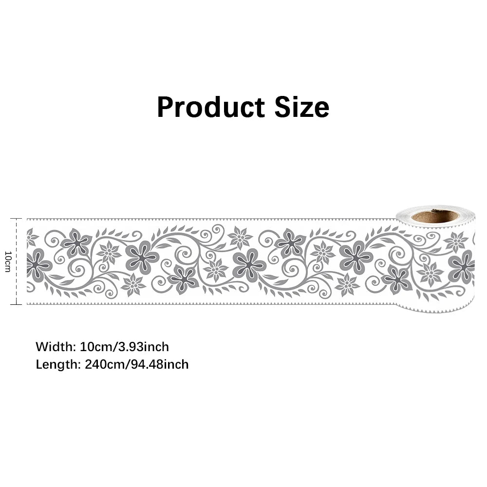 10X240cm Long Strip Wall Stickers Floor Kitchen Bathroom Living Room Skirting Line Wall Decor Waterproof Peel & Stick Wallpaper