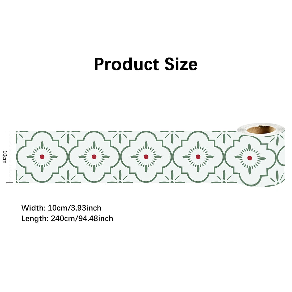 10X240cm Long Strip Wall Stickers Floor Kitchen Bathroom Living Room Skirting Line Wall Decor Waterproof Peel & Stick Wallpaper