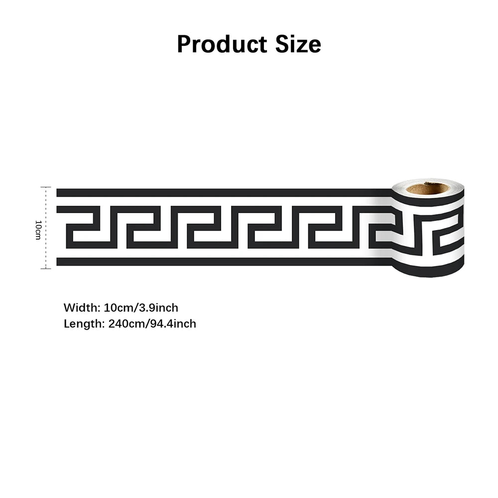 10X240cm Long Strip Wall Stickers Floor Kitchen Bathroom Living Room Skirting Line Wall Decor Waterproof Peel & Stick Wallpaper