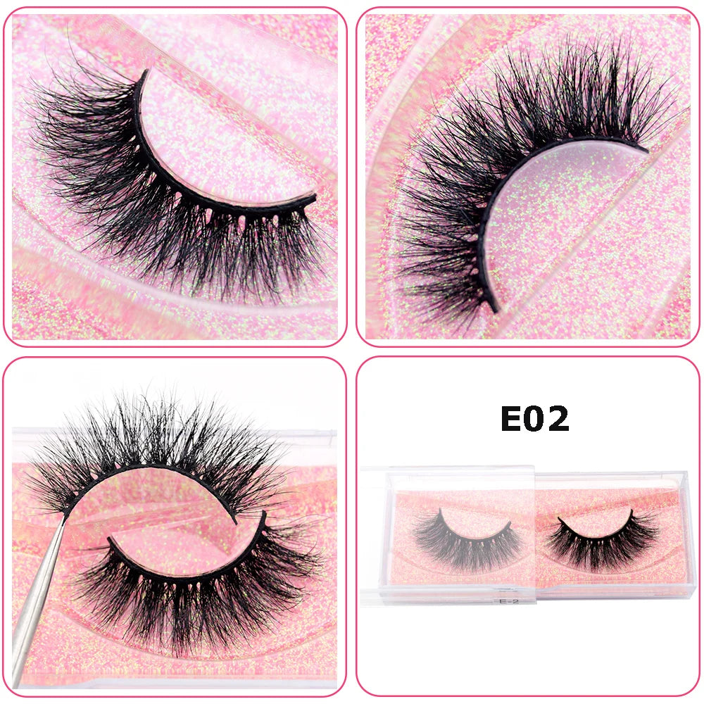 Mink Eyelashes Hand Made Crisscross False Eyelashes Cruelty Free Dramatic 3D Mink Lashes Long Lasting Faux Cils for Makeup Tools