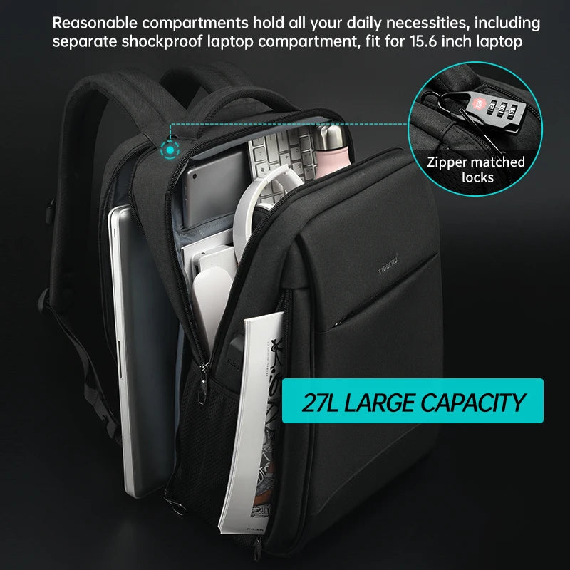 Lifetime Warranty Men's Fashion Travel Backpacks Male Anti theft USB Charging 15.6 Laptop Backpack Waterproof School Bag For Men