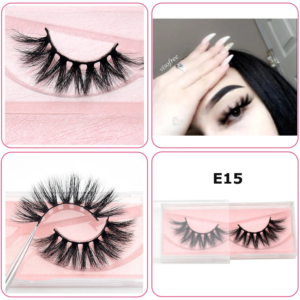 Mink Eyelashes Hand Made Crisscross False Eyelashes Cruelty Free Dramatic 3D Mink Lashes Long Lasting Faux Cils for Makeup Tools