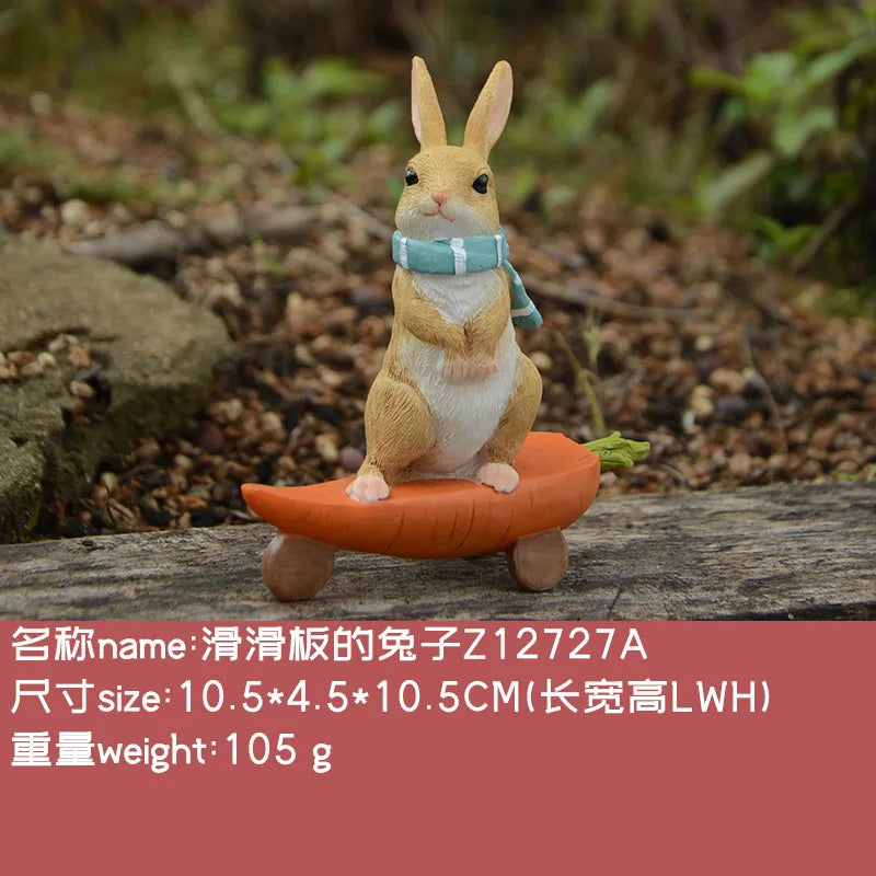 Everyday Collection Easter Decorations for Home Cute Rabbit Figurines Miniature Tabletop Ornaments Fairy Garden Thanksgiving