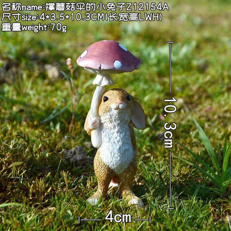 Everyday Collection Easter Decorations for Home Cute Rabbit Figurines Miniature Tabletop Ornaments Fairy Garden Thanksgiving
