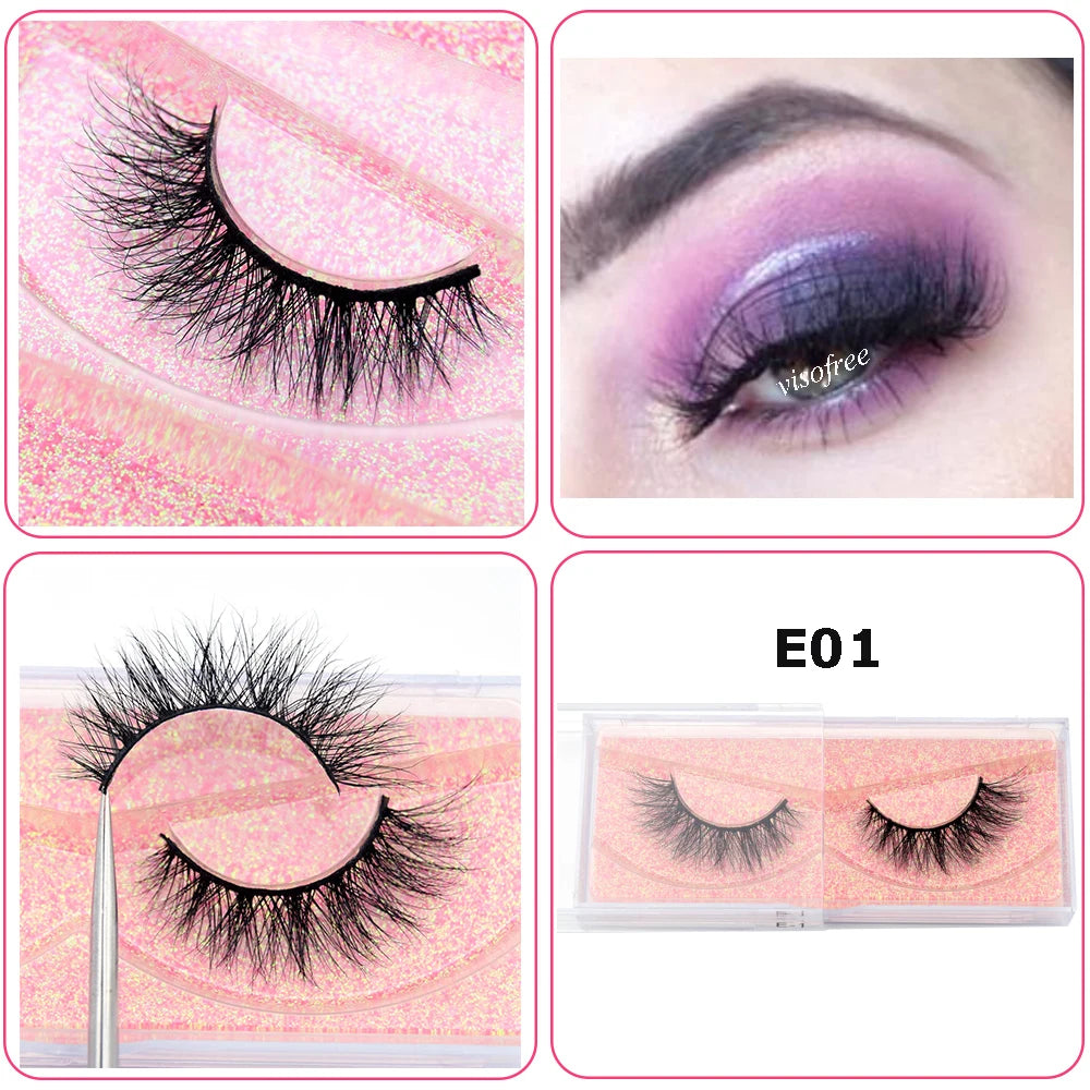 Mink Eyelashes Hand Made Crisscross False Eyelashes Cruelty Free Dramatic 3D Mink Lashes Long Lasting Faux Cils for Makeup Tools