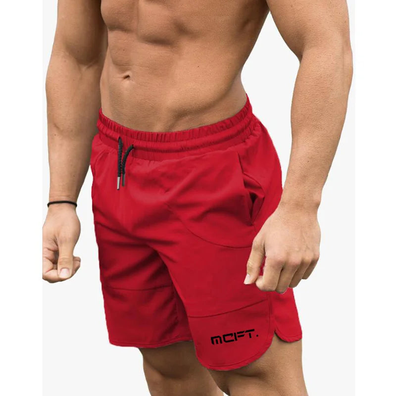 Brand Summer Mens Slim Fit Shorts Calf-Length Fitness Bodybuilding Fashion Casual Gyms Sportswear Jogger Workout Short Pants
