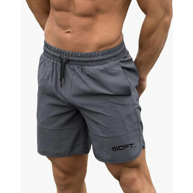Brand Summer Mens Slim Fit Shorts Calf-Length Fitness Bodybuilding Fashion Casual Gyms Sportswear Jogger Workout Short Pants