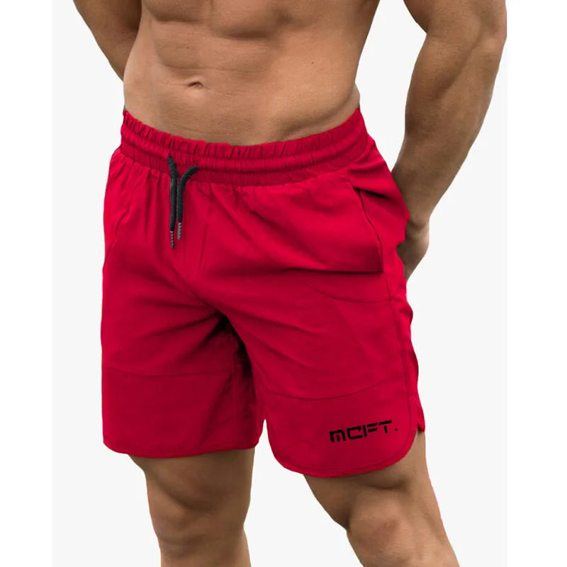 Brand Summer Mens Slim Fit Shorts Calf-Length Fitness Bodybuilding Fashion Casual Gyms Sportswear Jogger Workout Short Pants