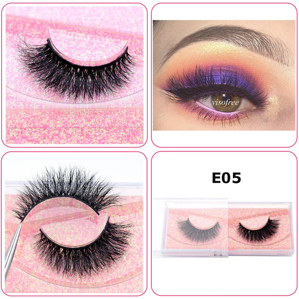 Mink Eyelashes Hand Made Crisscross False Eyelashes Cruelty Free Dramatic 3D Mink Lashes Long Lasting Faux Cils for Makeup Tools