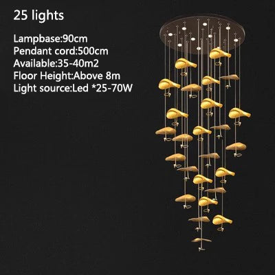 Loft Nordic LED lotus Ceiling chandelier for living room kitchen copper Hanging pendant light fixture lamp Bedroom nursery home