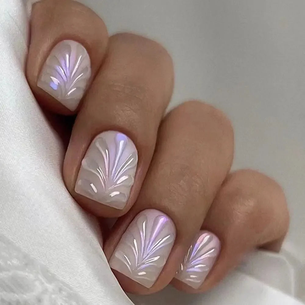Detachable Nail Tips Long Ballerina And Square Fake Nails French Gold Red Edge Glitter False Nails Full Cover Press On Nails