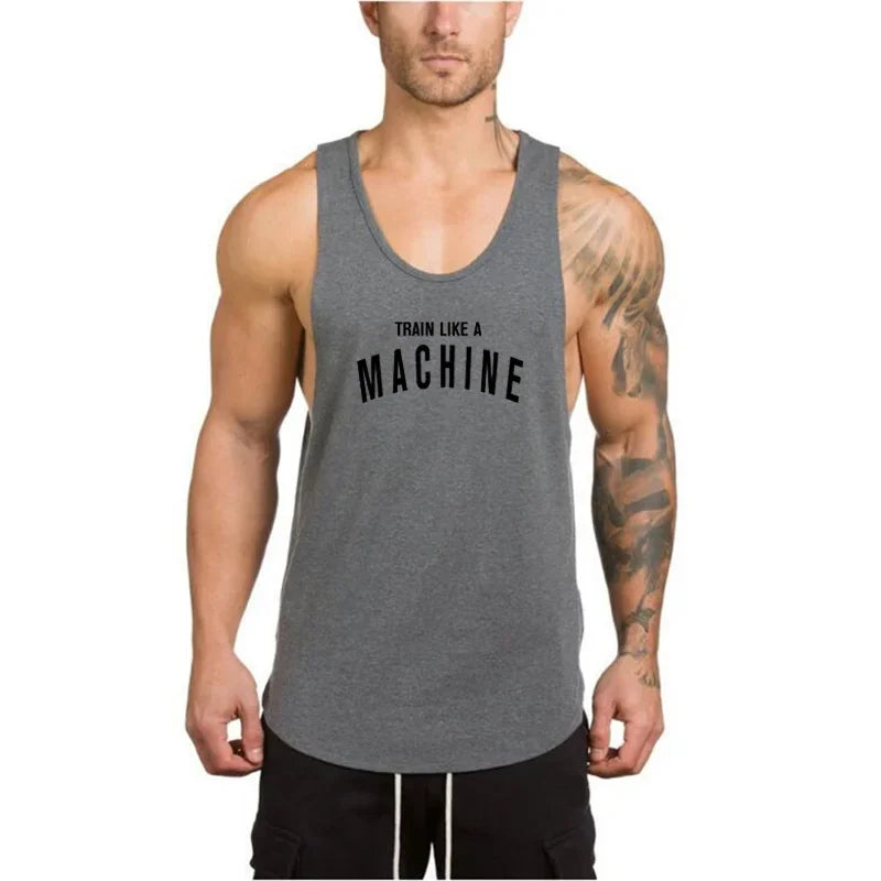 Brand gym clothing Men Bodybuilding and Fitness Stringer Tank Top Vest sportswear Undershirt muscle workout Singlets