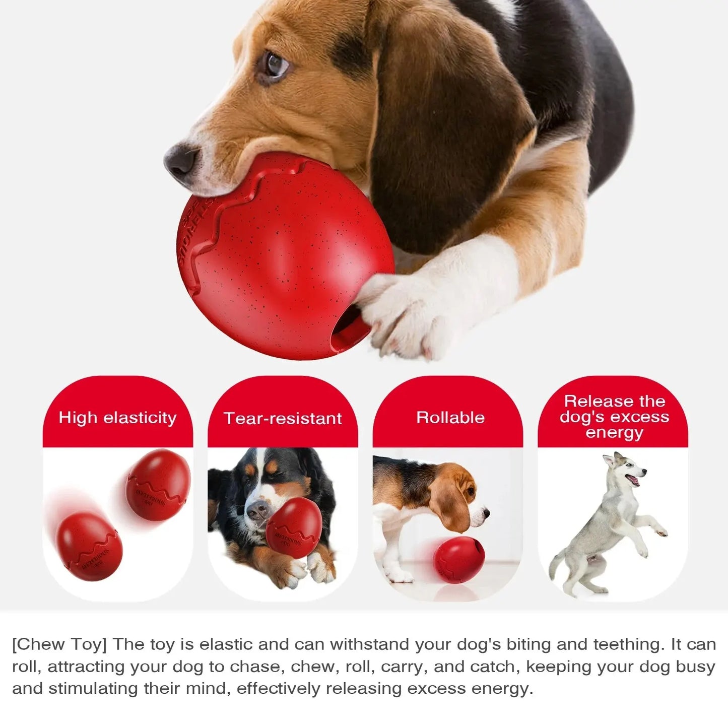 Dog Feeder Toy Dinosaur Egg Shape Food Dispenser Puppy Relax Puzzle Toys Large Pet Teeth Cleaning Chew Slow Feed Toy Accessories
