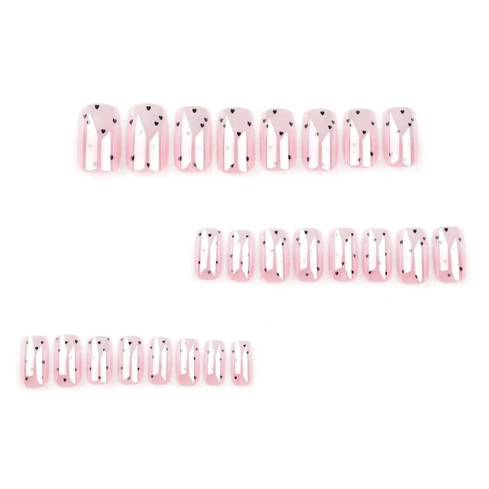 Detachable Nail Tips Long Ballerina And Square Fake Nails French Gold Red Edge Glitter False Nails Full Cover Press On Nails