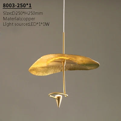 Loft Nordic LED lotus Ceiling chandelier for living room kitchen copper Hanging pendant light fixture lamp Bedroom nursery home
