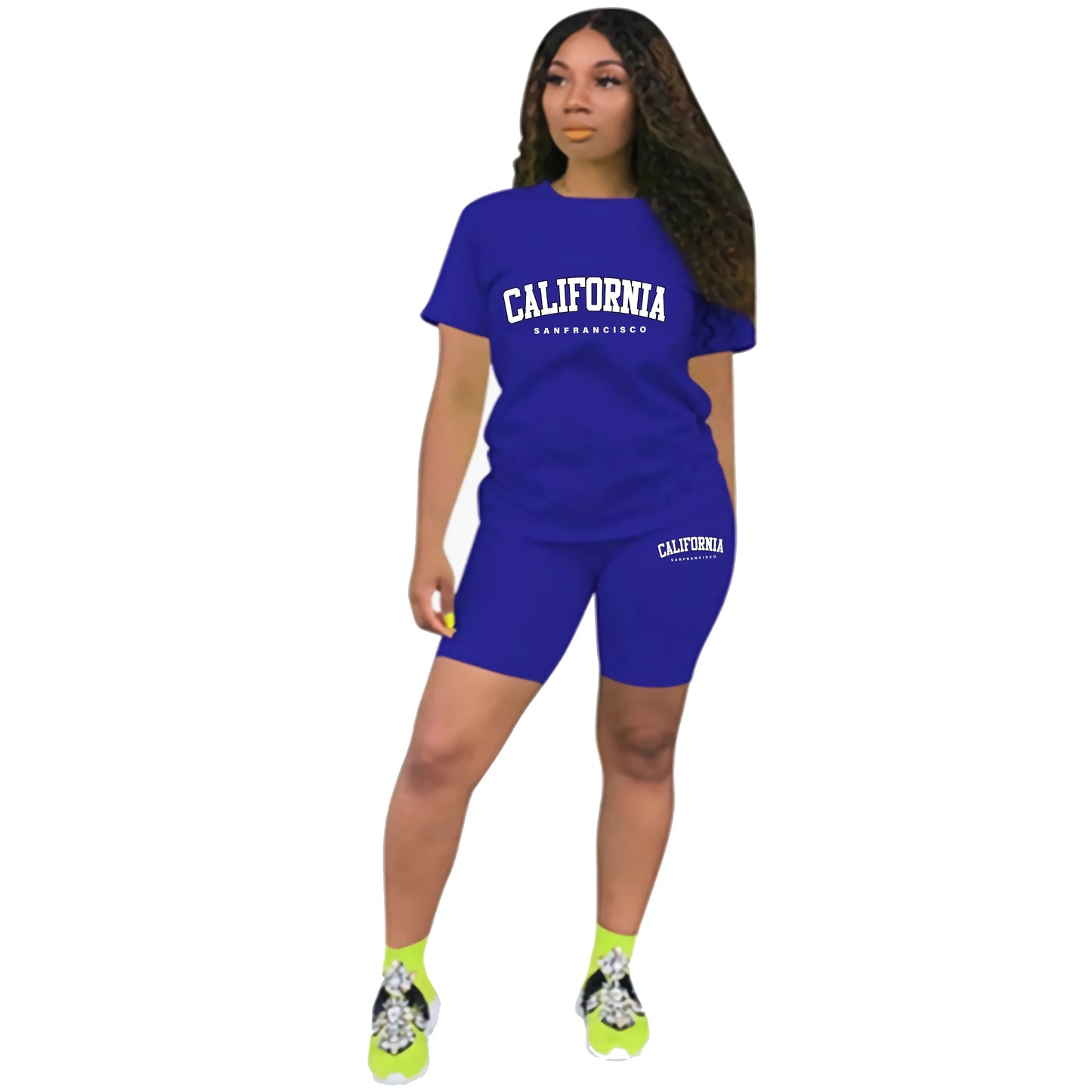 Womens Summer Tracksuit Print T-Shirt+Shorts 2 Piece Sets Fashion  Sportswear Clothing Luxury Casual Jogging Short Sleeve Suit