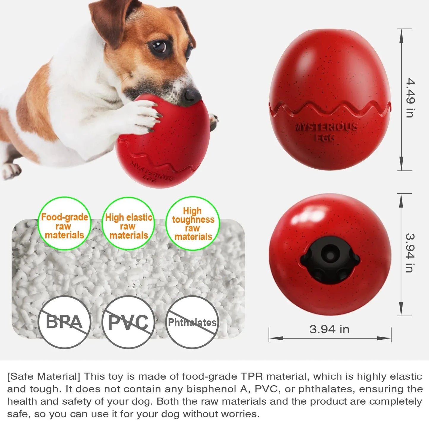 Dog Feeder Toy Dinosaur Egg Shape Food Dispenser Puppy Relax Puzzle Toys Large Pet Teeth Cleaning Chew Slow Feed Toy Accessories