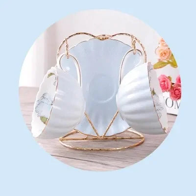 1-6PCS Pink Romantic Pumpkin Coffee Cup Set Kitchen Accessories Bone China Ceramics Tea Cup Organizer English Afternoon Red Tea